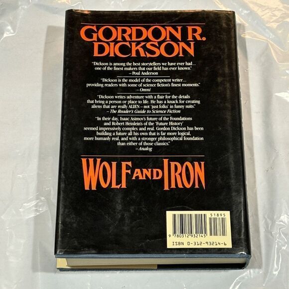 Wolf and Iron Hardcover 1st Edition 1st Printing 1990 by Gordon R. Dickson VG - Picture 3 of 11